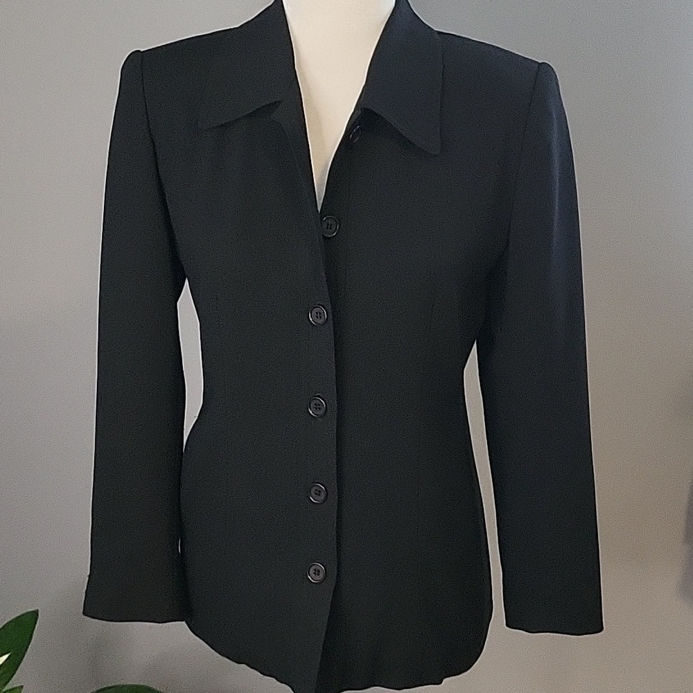 Talbots Petites Black Button Down Wrinkle Resistant Top or Light Jacket Size 2P